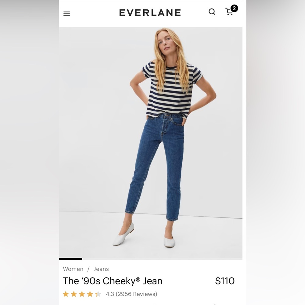 Everlane 90’s cheeky jean- size 25 crop